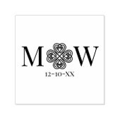 Celtic Knot Kleeblatt Couple 2 Init Monogram Date Permastempel (Design)