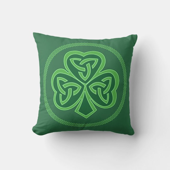 Celtic Knot Kleeblatt Kissen (Vorderseite)