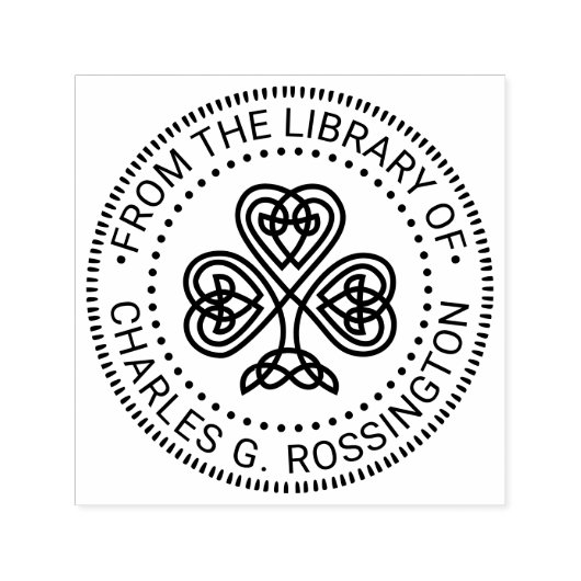 Celtic Knot Kleeblatt Library Name #3 Permastempel (Design)