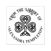 Celtic Knot Kleeblatt Library Name #3P Permastempel (Design)