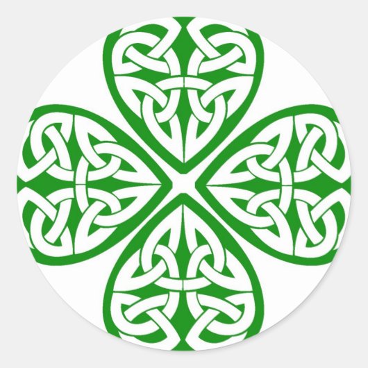 Celtic Knot Kleeblatt Runder Aufkleber (Vorderseite)