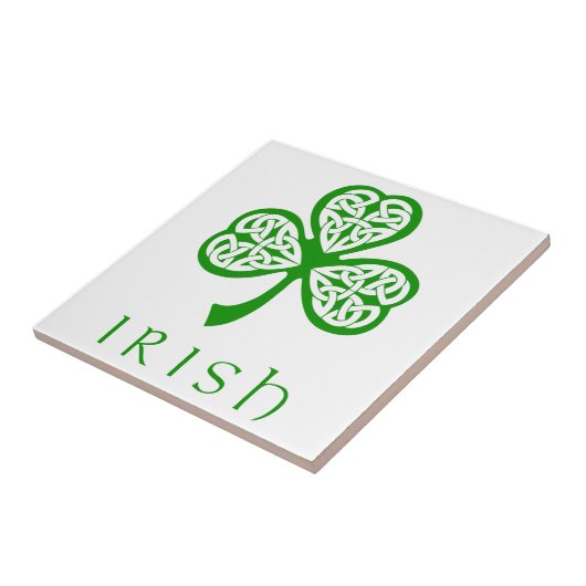 Celtic Knot Kleeblatt über irischen Text Fliese (Seite)