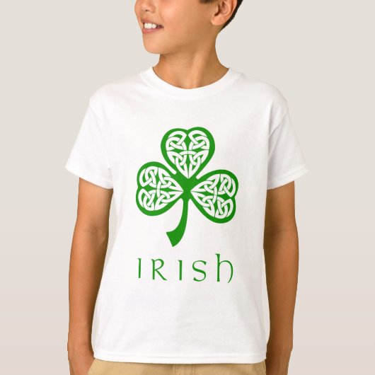 Celtic Knot Kleeblatt über irischen Text T-Shirt (Vorderseite)