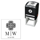 Celtic Knot Kleeblatt Wedding Couple Initials Date Permastempel (Beispiel)