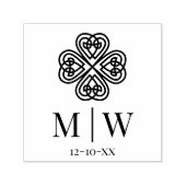 Celtic Knot Kleeblatt Wedding Couple Initials Date Permastempel (Design)