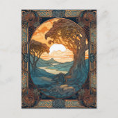 Celtic Knot Landscape Tree Knüpfarbeit Postkarte (Vorderseite)