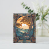 Celtic Knot Landscape Tree Knüpfarbeit Postkarte (Stehend Vorderseite)