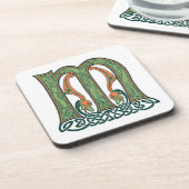 Celtic Knot Letter M, irisches Design Untersetzer (Linke Seite)