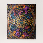 Celtic Knot Lila Gold Blume Knüpfarbeit Puzzle (Vertikal)