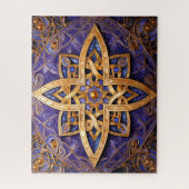 Celtic Knot Lila Gold Knüpfarbeit Puzzle (Vertikal)