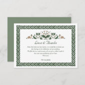 Celtic Knot Modern Floral Irish Wedding DANKE Einladung (Vorne/Hinten)