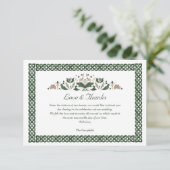 Celtic Knot Modern Floral Irish Wedding DANKE Einladung (Stehend Vorderseite)