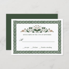 Celtic Knot | Moderne Hochzeit mit irischer Flora Einladung