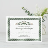 Celtic Knot | Moderne Hochzeit mit irischer Flora Einladung (Stehend Vorderseite)