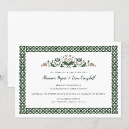 Celtic Knot | Moderne Hochzeit mit irischer Flora Einladung