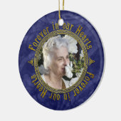 Celtic Knot Navy Blue Memorial Foto Weihnachten Keramik Ornament (Links)