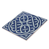 Celtic Knot Navy Blue und White Celtic Fliese (Seite)