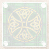 Celtic Knot on Green Stainglas Untersetzer (Rückseite)