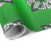 Celtic Knot Original Art Green Geschenkpapier (Rolleneckpunkt)