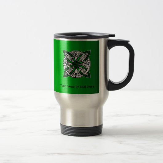 Celtic Knot Original Art Green Reisebecher (Rechts)