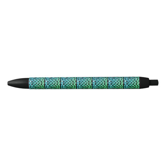 Celtic Knot Pattern Blue Green Pen Kugelschreiber (Vorderseite)
