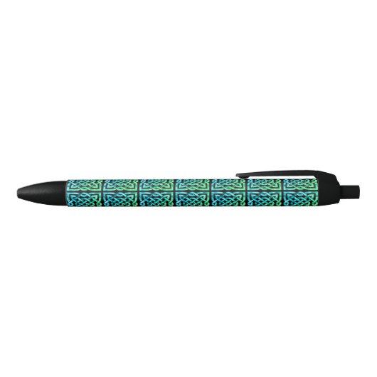 Celtic Knot Pattern Blue Green Pen Kugelschreiber (Oberseite)