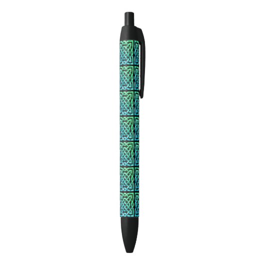 Celtic Knot Pattern Blue Green Pen Kugelschreiber (Unterseite (Vertikal))