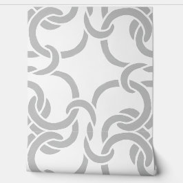 Celtic Knot Pattern Elegant Modernes Weiß und Grau Tapete