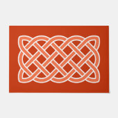Celtic Knot Pattern, Mandarin Orange und Weiß Fußmatte (Vorderseite)