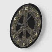 Celtic Knot Peace Sign Clock Große Wanduhr (Winkel)