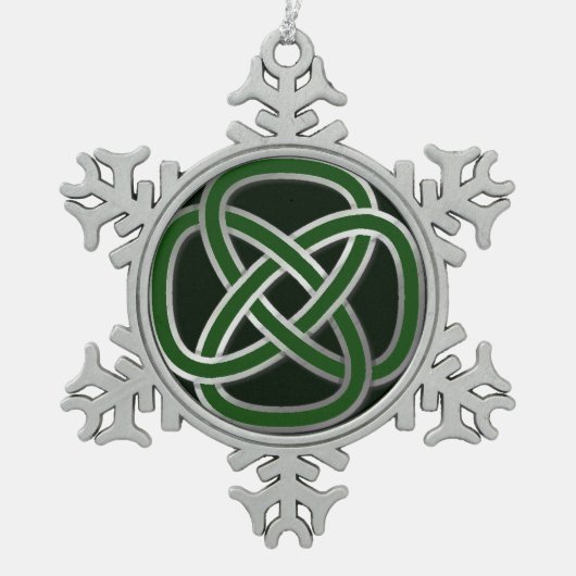 Celtic Knot Pewter Snowflake Ornament (Vorderseite)