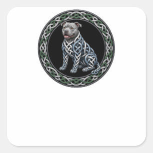 Celtic Knot Pit Bull Quadratischer Aufkleber