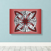 Celtic Knot Red Doodle Zeichnend Leinwanddruck (Insitu (Holzboden))