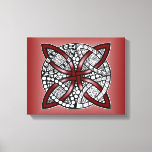 Celtic Knot Red Doodle Zeichnend Leinwanddruck