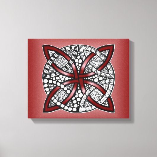 Celtic Knot Red Doodle Zeichnend Leinwanddruck (Vorderseite)