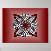 Celtic Knot Red Doodle Zeichnend Poster (Vorne)