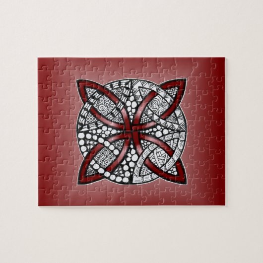 Celtic Knot Red Doodle Zeichnend Puzzle (Horizontal)
