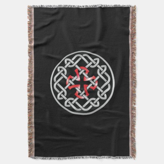 Celtic Knot Red Metallic Blanket Decke (Vorderseite Vertikal)