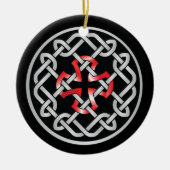 Celtic Knot Red Metallic Circle Ornament (Vorne)
