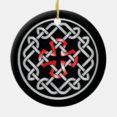 Celtic Knot Red Metallic Circle Ornament (Hinten)