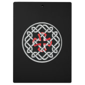 Celtic Knot Red Metallic Clipboard Klemmbrett (Rückseite)