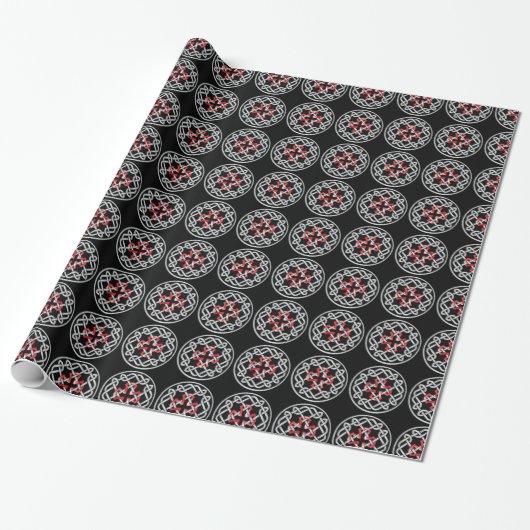Celtic Knot Red Metallic Geschenkpapier (Ungerollt)