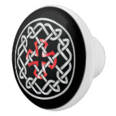 Celtic Knot Red Metallic Knob Keramikknauf (Rechts)