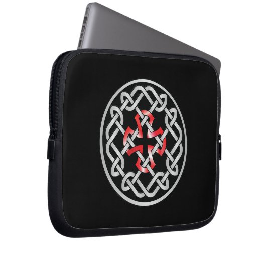 Celtic Knot Red Metallic Laptop Sleeve (Vorne Rechts)