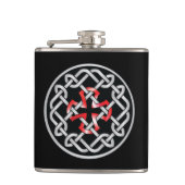 Celtic Knot Red Metallic Liquor Flask Flachmann (Vorderseite)
