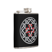 Celtic Knot Red Metallic Liquor Flask Flachmann (Rechts)