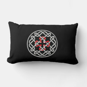 Celtic Knot Red Metallic Lumbar Pillow Lendenkissen