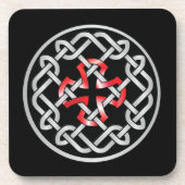 Celtic Knot Red Metallic Plastic Untersetzer (Vorderseite)