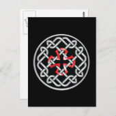 Celtic Knot Red Metallic Postcard Postkarte (Vorne/Hinten)