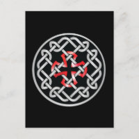 Celtic Knot Red Metallic Postcard